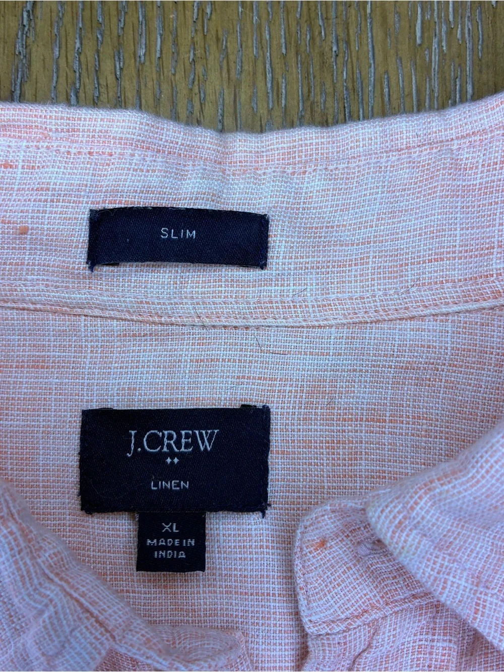 J. Crew Men's Light Pink Linen Button-Down Shirt